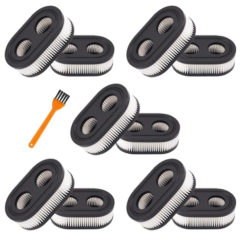 (10PK) 593260 798452 334404 Air Filter for Lawn Mower Air Cleaner Compatible with B&S 550ex 675exi 725exi Series, 4247 5432 5432k 09P00 09P702 Engine Parts, Fits Troy Bilt TB110 TB200 TB230 - style: 10PK 593260 Filters + 1PK Brush