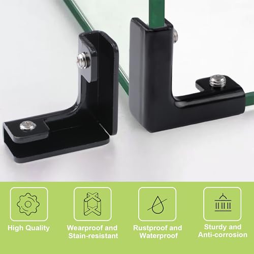 Glass Connector, 4Pcs Aluminum Alloy Glass Clamps L-Shaped Glass Connector Clamps Right Angle Brackets Fastener for Fixing or DIY(4-7mm,Black) - color: Black Aluminum Alloy,for 4-7mm, size: 4 Pieces