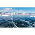 Winter Lake Landscape Fish Tank Background Sunny Frozen Baikal Lake Aquarium Background Blue Smooth Ice Cracks Natural Landscape Terrarium Backgrounds Frosty Mountain View Tank Backgrounds 24x12in - color: Ice-Blue, size: 24(W)x12(H)inches/ 60(W)*30cm(H)