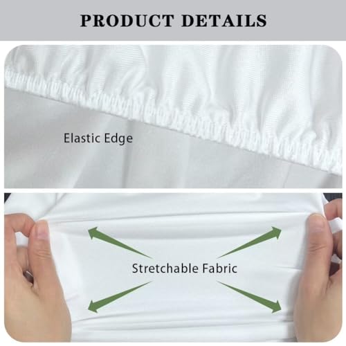 Toilet Lid Cover and Toilet Tank Lid Cover 2PCS, Durable Polyester Protective Cover with Elastic Edge Bathroom Decor Fits Most Round Elongated Oblong Lids, White Marble Print - color: White Marble Print