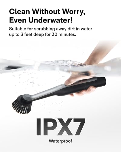 HOTO Wand™ Cordless Spin Scrubber, Electric Rechargeble Grout Cleaning Brush, IPX7 Waterproof Bathroom Scrubber, 12 Replaceable Brush Heads Version Power Scrubber for Grout, Tiles, Corners, Crevices