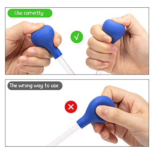 Boao 2 Sets Long Pipette for Fish Tank Coral Food Feeder Long Syringe Aquarium Coral Feeding Tube for Marine Fish Reef Aquatic Plant Spider Snake Lizard(Blue) - color: Clear,Blue