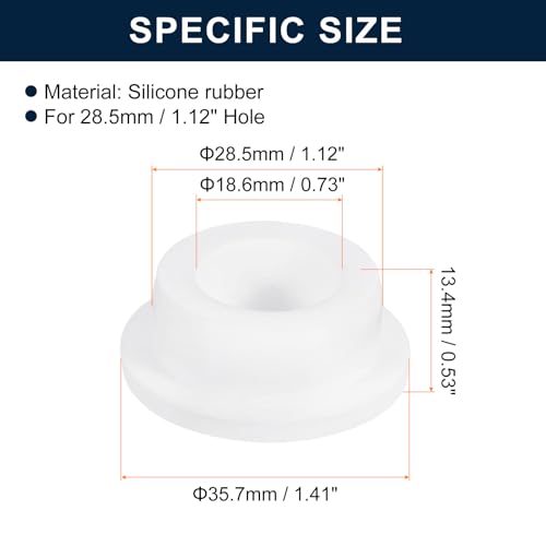 uxcell 4Pcs White Plug Holes, Waterproof Rubber Button Plug for 28.5mm / 1.12" Hole - size: 28.5mm
