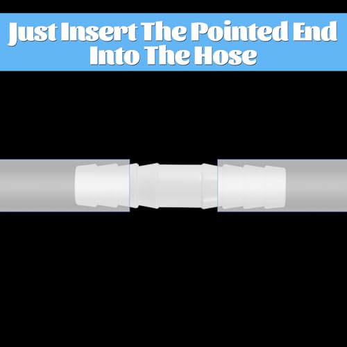 6 Pcs Plastic Hose Barb Fitting, 1/2" x 1/2" Pipe Connectors White Plastic Barbed Splicer Adapter Union Fitting for Aquarium Household Adapters Fuel Gas Liquid Air