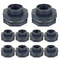 10PCS Bulkhead Fitting 1/2 inch Double Threaded Bulkhead Water Tank Connector PVC Bulkheads Fitting Threaded Thru-Bulk Pipe Fittings for Rain Barrels, Aquariums, Ponds, Water Tanks