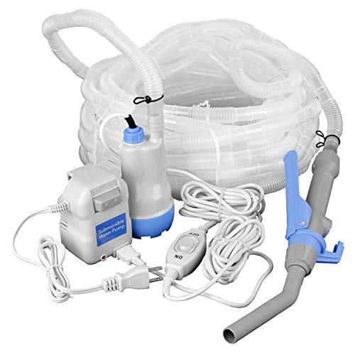 TERA PUMP TRAQUA-XXL Powerful Electric Pump for Extra Large Fish Tank Aquarium - 50 feet Hose/pump to 2nd floor, Flow Rate Control nozzle, Safety Double On Off Button with 3ft wire/Water Filter - size: 50-FT