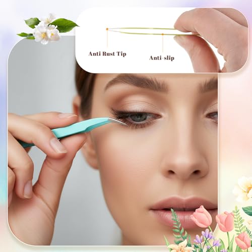 6 Pcs Stickers Tweezers Curved Craft Tweezers Multipurpose Anti-Static Crafting Tweezer for Diamond Art Rhinestone Scrapbooking Jewelry Making Lash Extension