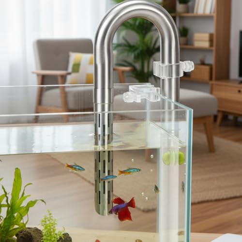 Inflow & Outflow Lily Pipe, Stainless Steel Aquarium Filter Pipes with 2Pcs Pipe Holders for 4.7"/6.3"/7.9" Hoses, Available Extension Pipes - size: Extension Pipe, Fits 16mm Hose