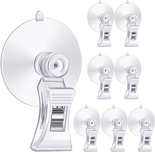 Jetec 8 Pieces Fish Seaweed Clip Plant Suction Cup with Clip Feed Holder for Aquarium Fish Tank Accessories