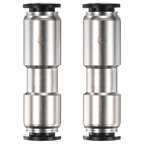 M METERXITY 3/8" OD Check Valve, Nickel Plated Brass Push to Connect Fitting One Way Check Valve for Tire Pump/Aquarium Air Pump/Gas Pipeline, Quick Release Fitting [Silver Black] - color: Silver Black, size: 3/8" OD