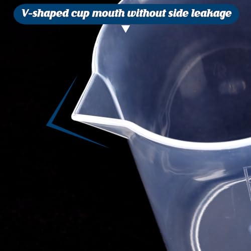 6-Pack Plastic Graduated Lab Beakers, 250ml & 300ml Mixing Measuring Cups, Transparent PP for Science, Kitchen, DIY & Education - style: 250 ML/300ML