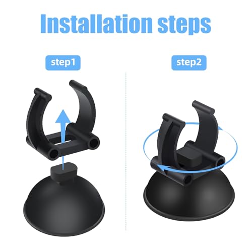 AQUANEAT 12 Pack Aquarium Suction Cups with Clip Black,for 1" Standard Aquarium Heater, Tubing Hose, Plant Fish Tank - size: 0.9inch