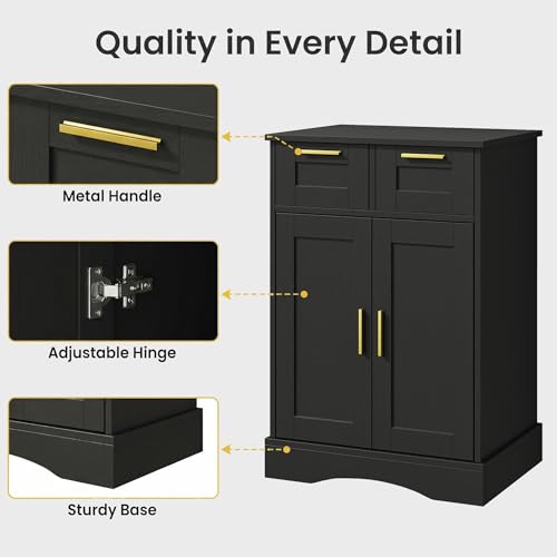 10 Gallon Fish Tank Stand with Storage Cabinet, Fish Tank Stand with 2 Drawers for Accessories Storage, Aquarium Stand 5-10 Gallon, 20.5" L x 11.0" W Aquarium Cabinet, Black PTBX02BK - color: Black, size: 5-10 Gallon