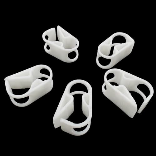 1/2" - 5/8" Plastic Tubing Clamps, 5 Pcs Adjustable Tube Clamp, Peg Tube Clip, Laboratory Pinch Valve Flow Control Hose Clamp for Control Wine, Beer Bottle and Infusion Bottle (White) - size: 1/2" - 5/8"