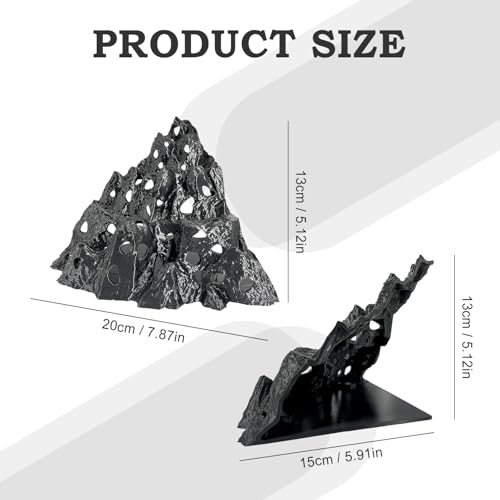 Rockery Cave, Aquarium Betta Fish Hideout Habitat Decor, Stable Resting Hiding Place for Cherry Shrimp, Dwarf Shrimp, Guppy and Small Fish (Black)
