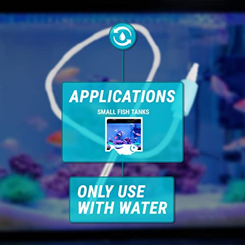 TERA PUMP TRFTCLN-S (BPA-Free) Nano Aquarium Cleaner Fish Tank Gravel & Sand Cleaner for Small Aquariums Under 10 Gallons - size: Small