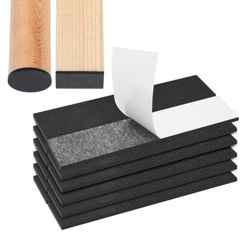 CHUNZEXI Non Slip Furniture Pads, Self Adhesive Rubber Pads with Anti Skid Stickers, Cuttable Rubber Strip for Furniture and Appliances (1” × 4”) - size: 4x1 inch 12 Rectangular