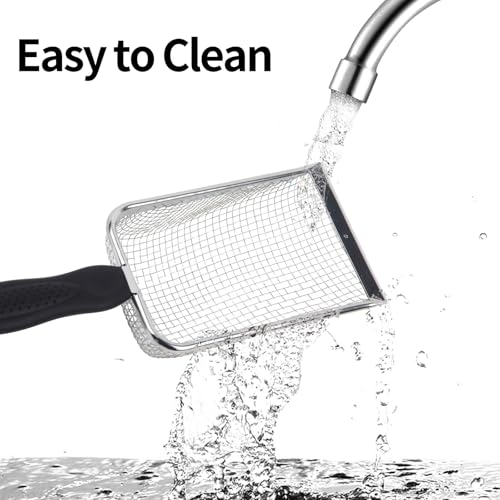 2 PCS Stainless Steel Mesh Cat Litter Scoop, Reptile Sand Scooper, Substrate and Gravel Sifter, Non-Slip Grip, Easy to Clean Reptile Terrarium Sand Waste(3.8mm & 5mm Mesh)