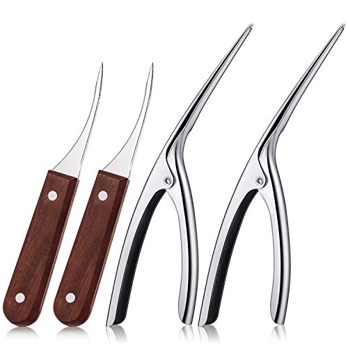 2 Sets Shrimp Deveiner Tool Stainless Steel Shrimp Peeler Portable Shrimp Cleaner Knife Prawn Shell Peeler for Kitchen Shrimp Peeling Tools
