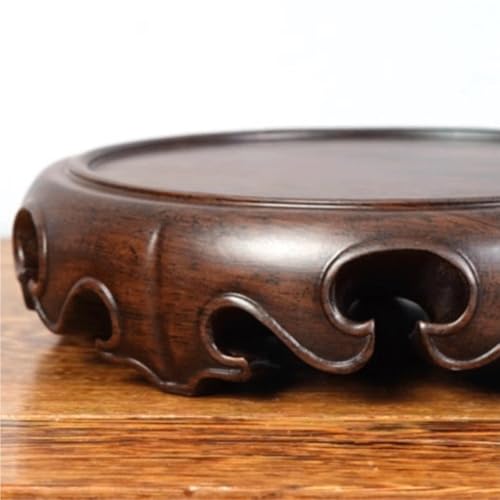 Bonsai Pedestal Solid Wood Round Solid Base Vase Fish Tank Crafts Buddha Statue Ceramic Incense Burner Solid Wood Bottom Pad Vase Pedestal Display Stands