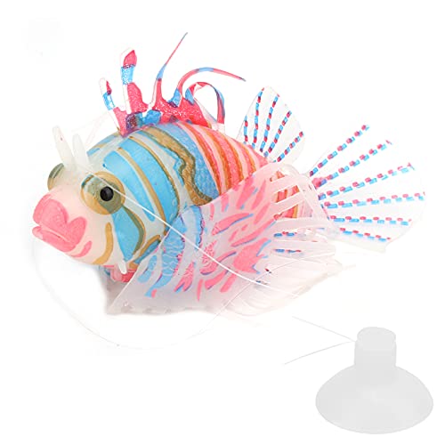Yinhing Fake Fish, Floating Fish Luminous Silicone with Suction Cup Artificial Fake Glowing Effect Aquarium Decor Swimming for Aquarium Box Decoration ()