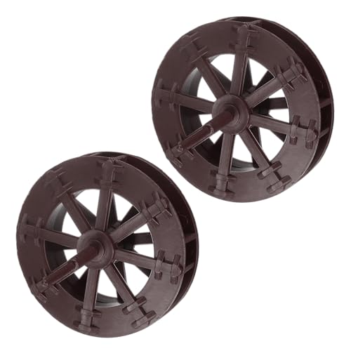 uxcell 2 Pcs Fountain Water Wheel, 2.75 Inch Desktop Fortune Statue Aquarium Wheels Decor Water Fountains Wheel Brown - color: Brown, size: 2.75 Inch