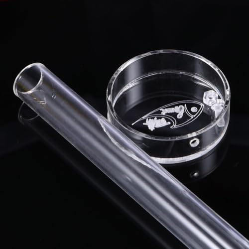 Toyvian Shrimp Food Tube and Feeding Basin Aquarium Feeder Tube 2cm X 27cm Acrylic Fish Tank Shrimp Supplies with 80mm Feeding Dish