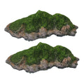 2pcs Miniature Island Sculpture Resin Simulation Island Figurines for Aquariums Flower Pots and Garden Decor Creative Micro Landscape Accessories