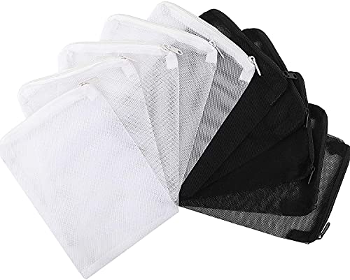 Wave Point 10pcs Aquarium Filter Media Bags with Zipper for Activated Carbon, Biospheres, Ceramic Rings, etc. - color: Black & White