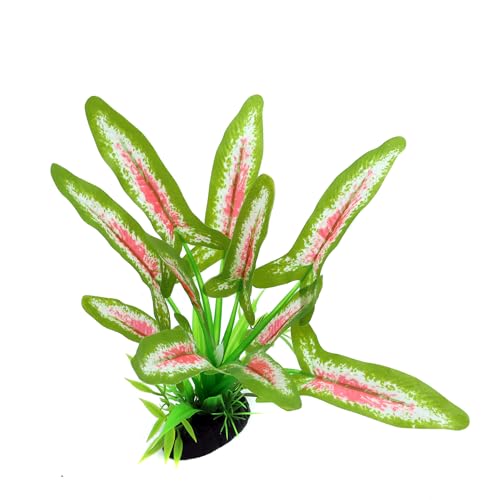 Silk Aquarium Plants for Betta Fish Tank, 2 Pcs 8 Inch Small Silk Aquarium Plant Aquatic Water Grass Decoration (Green-Wine, 8 Inch) - color: Green-wine