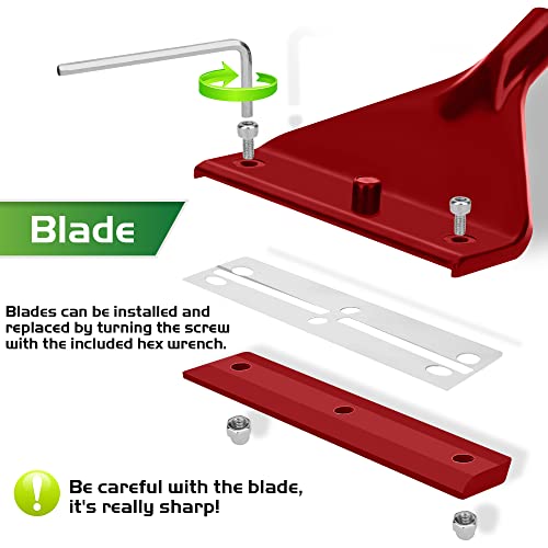 16.5’’ Professional Algae Scraper, Aquarium Blade Cleaner with 10 Pcs Replaceable Blades Stubborn Algae, Suitable for Water Tank Size Under 28 Gallons - color: Red, size: S