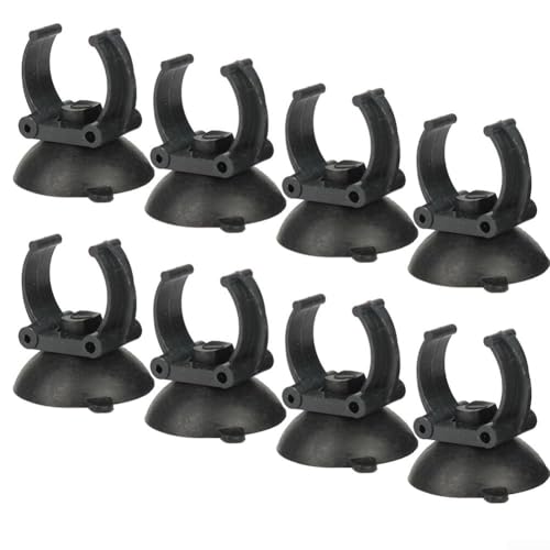 4/8 Pcs Aquarium Heater Suction Cups Clips 35mm Replacement Fish Tank Thermostat Holders Heaters for Bars Black Resin Clamps Fit 2.5cm Tubes(8pcs) - size: 8pcs