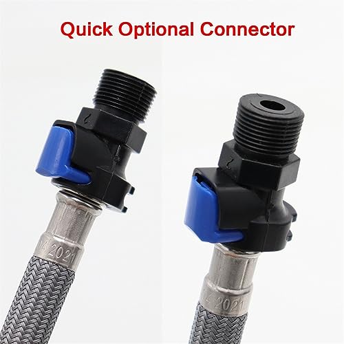 180cm F1/2 M15*1 Replacement Faucet Hose Quick Connect Pull Out Nylon Hose Tube Gray Black 180cm Shower Kitchen Accessories (Only Hose connector) - color: Only Hose connector