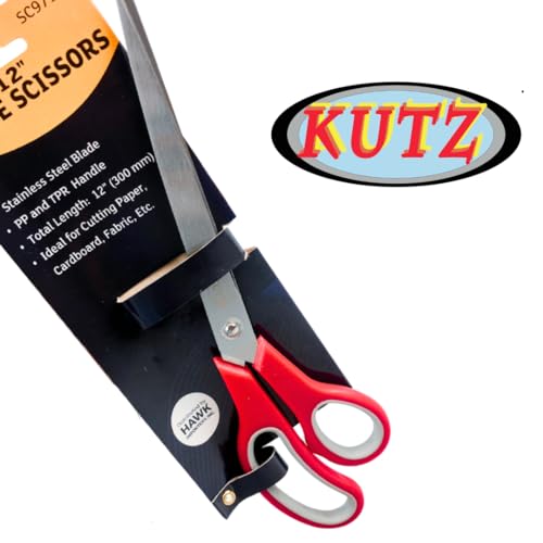 KUTZ 11.5" Premium Stainless Steel Scissors | Great For Office, Home, School Settings | Ideal For Cutting Paper, Scrapbooking, Cardboard, or Fabric - size: 11.5"