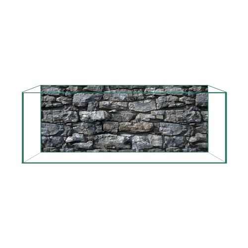 Aquarium Background & Fish Tank Background – Ultra HD Static Cling, Tape-Free, Realistic Rock Wall Design for Professional Aquarium Decorations 17.7 X 35.4 Inches - color: Gray Rock, size: 17.7 X 35.4 Inches