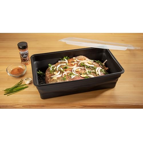Cuisinart XL Collapsible Marinating Container, Large Capacity Grill Accessories Perfect for BBQs and Tailgates, Marinade and Brining Prep, Collapsible Silicone for Easy Storage (Pack of 4) - size: (Pack of 4)