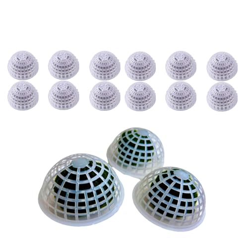 12 Pcs 80mm Extra Large Clear Sphere Moss Ball Holders, Plastic Decorative Balls for Aquarium Shrimp Tank Ornament