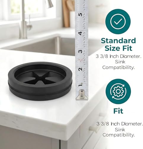 Funnit Garbage Disposal Splash Guards 3 3/8 Inch Sink Baffle for InSinkErator Evolution Series Removable Quiet Collar Drain Plugs （2 Pack）