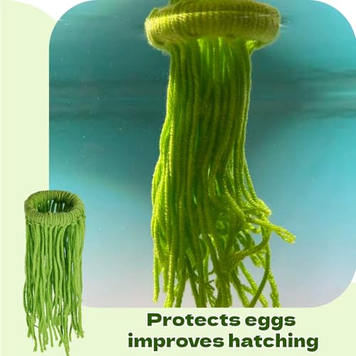 Spawning Mop Handmade Fish Breeding Grass Fish Tank Breeding Mop Decorative Aquarium Plants Floating Green Aquarium Decor for Securing Eggs and Protecting New Fry