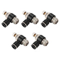 5Pcs Push to Connect Air Flow Control Valve, Black 5/16in Tube OD x 3/8" Male Thread 90 Degree Elbow Speed Control Valve Pneumatic Connector Quick Fittings - size: Male Thread G3/8 x Black (5pcs)