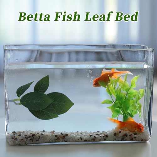Betta Fish Bed, Betta Leaf Bed, Plastic Betta Hammock, Betta Hammock Pad with Suction Cup, Betta Fish Resting Place Betta Fish Supplies Aquarium Decor, Green