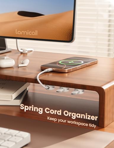Lamicall Cord Organizer, Spring Cable Management Clips - 6Pack Compact Desk Cable Holder Clips, Nightstand Phone Charging Cord Holder, Halloween Adhesive Wire Organizer, Office Accessory, White - color: White, size: 6Pack