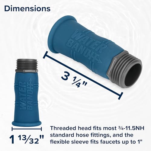 Camco Water Bandit - Features a Flexible Silicone Sleeve for 1" Faucets & Male Water Hose Connection that Fits 3/4-11.5NH Hose Threads - Works with Damaged Faucet Threads/Threadless Faucets (22484) - size: No Size