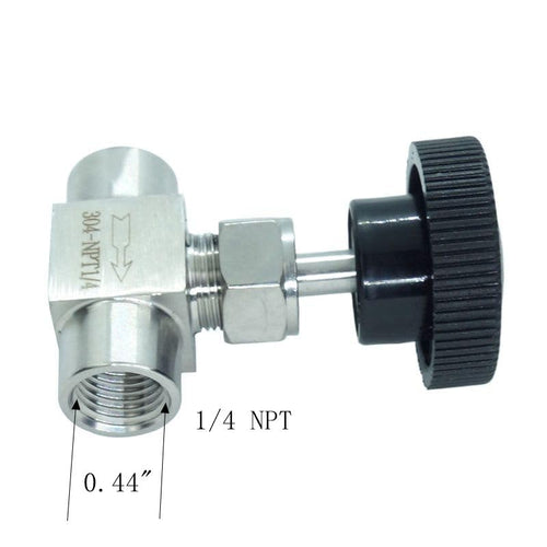 1 Piece Stainless Steel 304 Instrument Gas Needle Valve 1/4" NPT Female x 1/4 NPT Female - size: Straight 1/4" NPT F x F