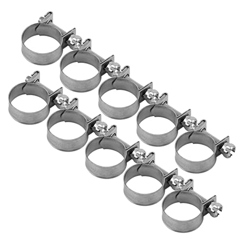 10pcs Stainless Steel Hose Clamps – Adjustable 6-20mm Fuel Line Pipe Clips for Air, Water, Silicone & Fuel Hoses (16-18Mm) - size: 16-18Mm