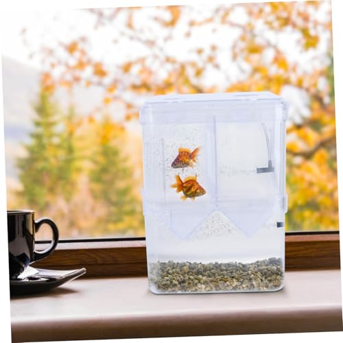 Kisangel Acrylic Dual-Layer Fish Hatching Box 2pcs Fish Breeding Incubator for Guppies Fry Hatching Container Suitable for Aquariums