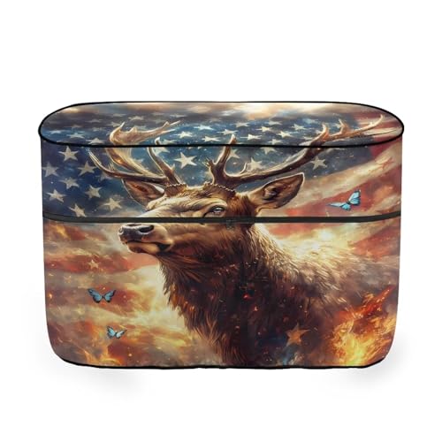 American Flag Deer RV Propane Tank Cover for Travel Trailer Replacement Cover for RV/Trailer/Camper Double 20lb Propane Tank Protector - color: American Flag Deer, size: Small-Double 20LB