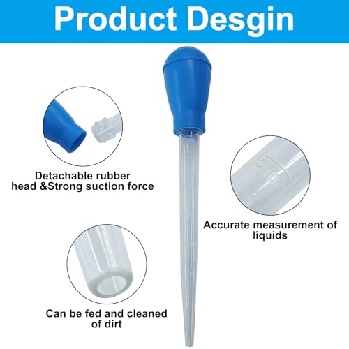 Murtenze 2 Pack Manual Fish Tank Water Changer Aquarium Dropper, Blue Clean Pipette Dropper Waste Remover, Mini Gravel Cleaning Straw for Aquarium Cleaning/Aquarium Owners - color: Blue