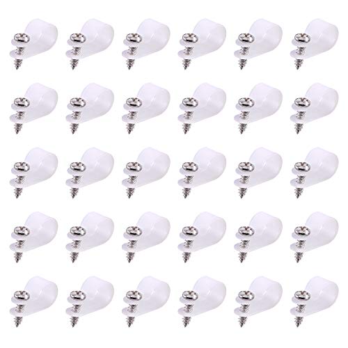 Swpeet 60 Pack White 1/2 Inch Nylon Plastic R-Type Cable Clips Clamp Kit, Nylon Screw Mounting Cord Fastener Clips with 60 Pack Screws for Wire Management (1/2 Inch, White) - color: White, size: 1/2 Inch
