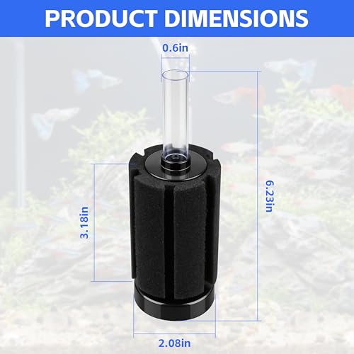 Aquarium Sponge Filter Fish Tank Filters for Fish Tank up to 20 Gallon 3-Pack
